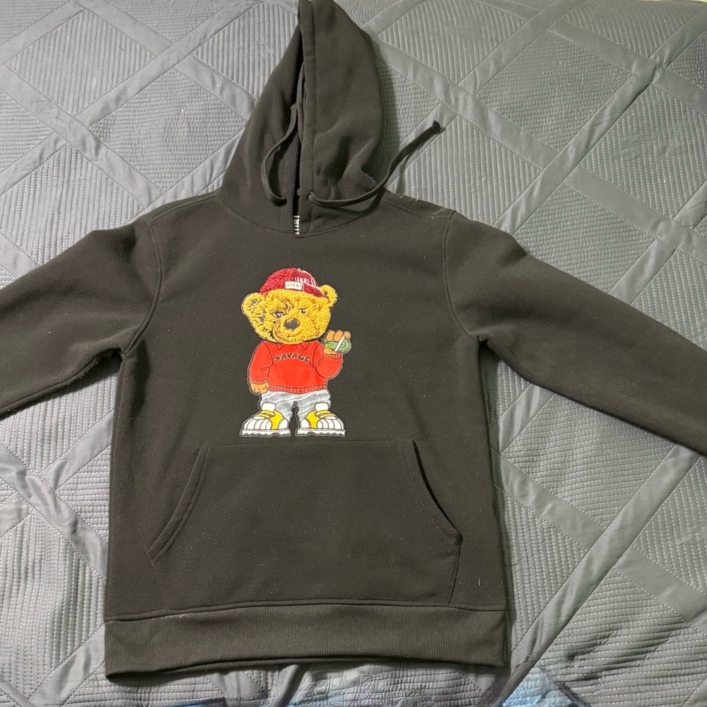 Jane and Bleecker Black Hoodie with Graphic Design